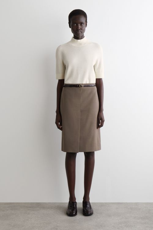 Merino Wool-Blend Pencil Skirt