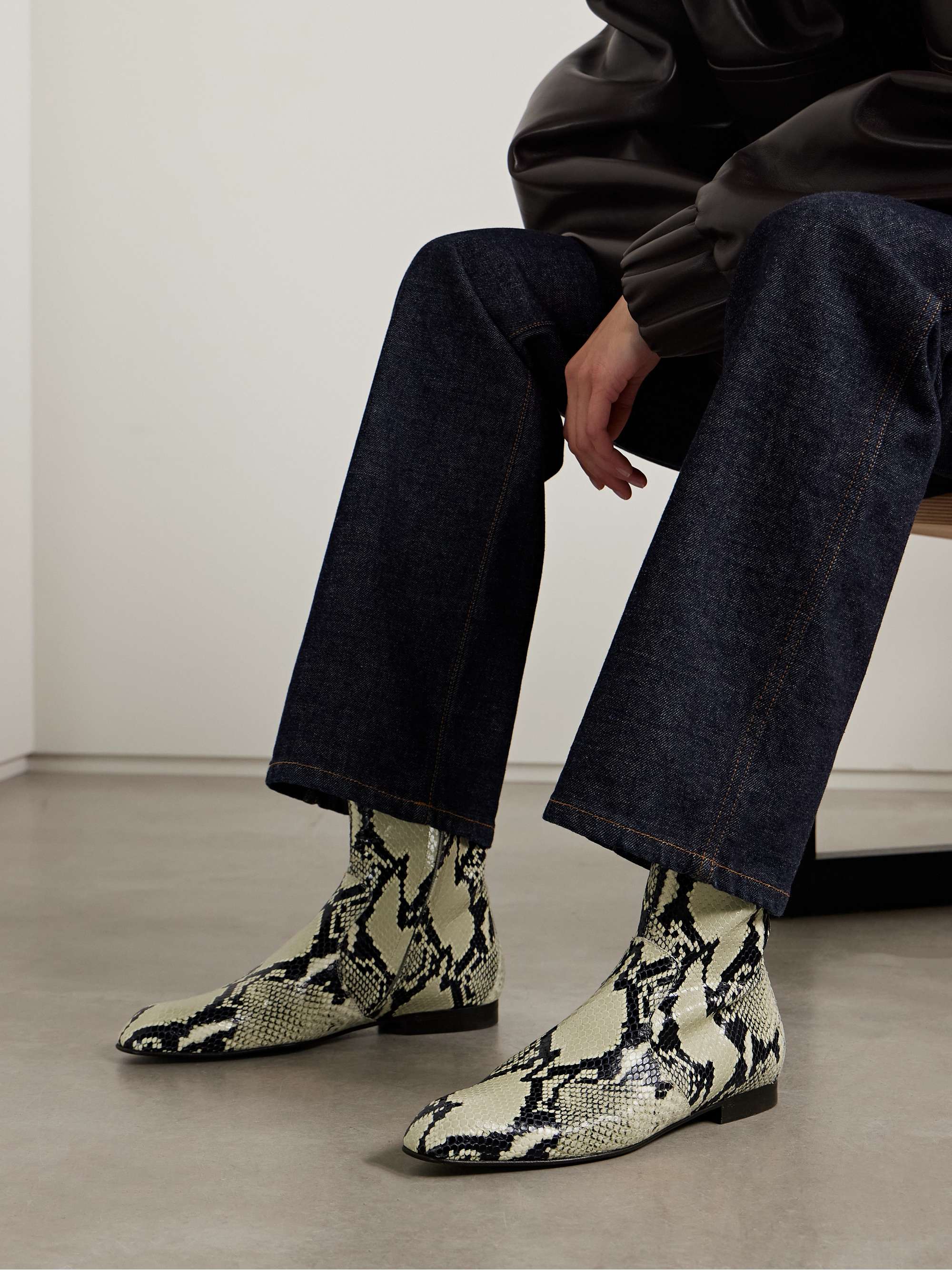 Colt Snake-Effect Leather Ankle Boots