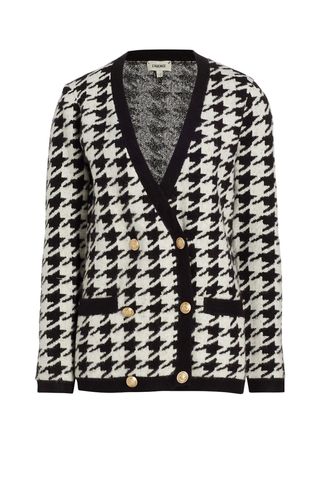 L'AGENCE Maddy Double-Breasted Houndstooth Cardigan