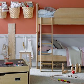 childrens room with rack bed and toys