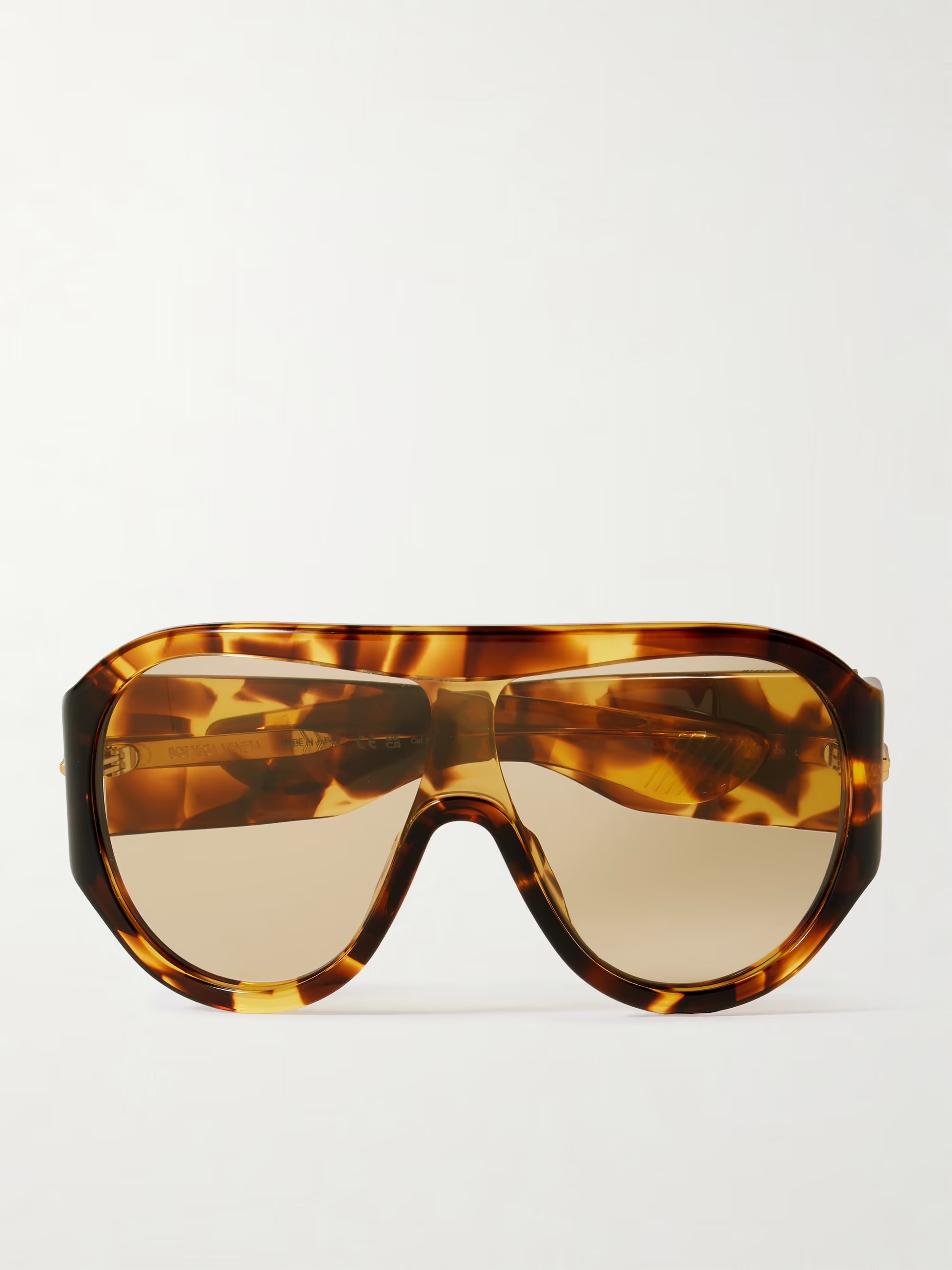 Bottega Veneta, Oversized aviator-style tortoiseshell acetate sunglasses