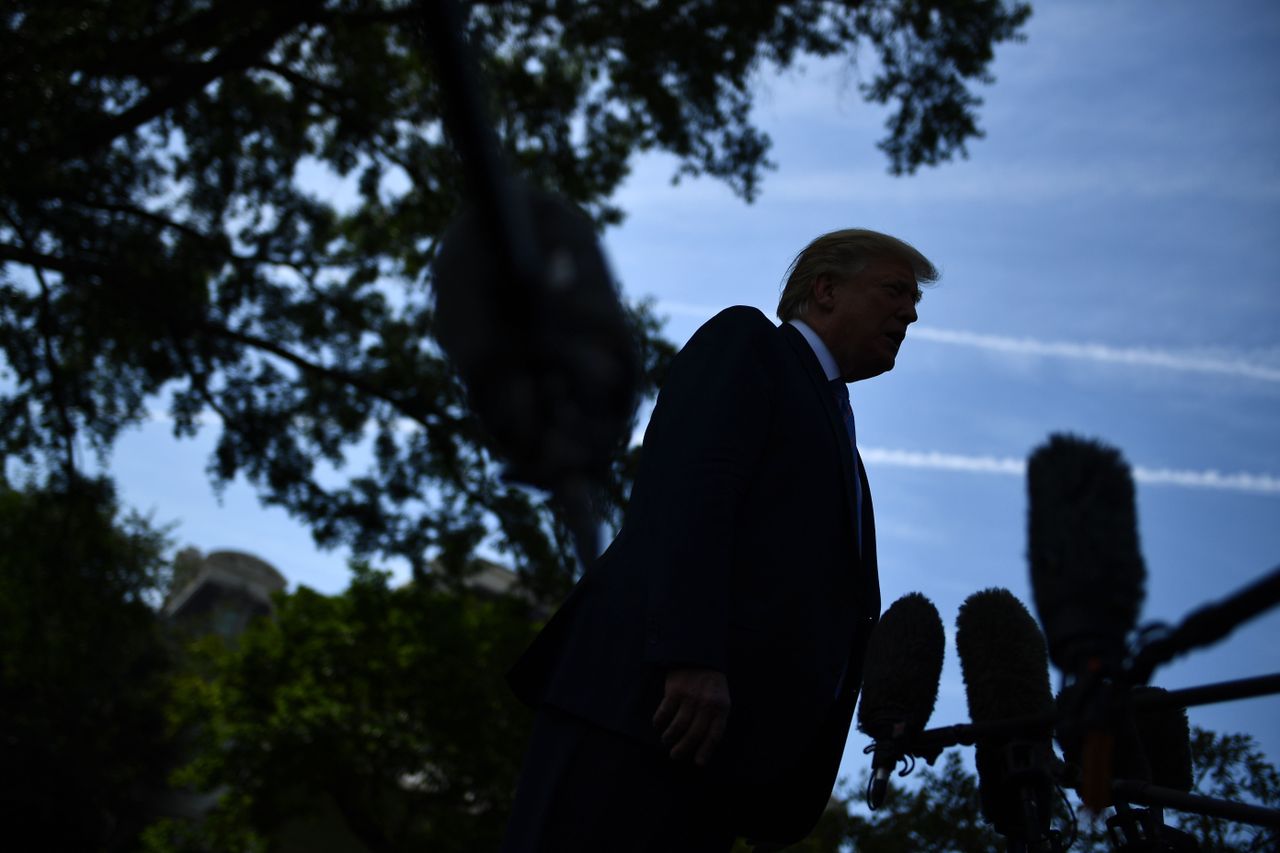 Trump speaks to reporters