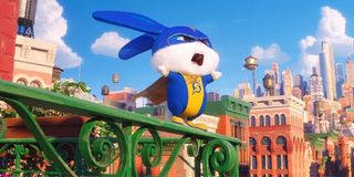 The Secret Life of Pets 2 Snowball on his balcony, shouting for justice