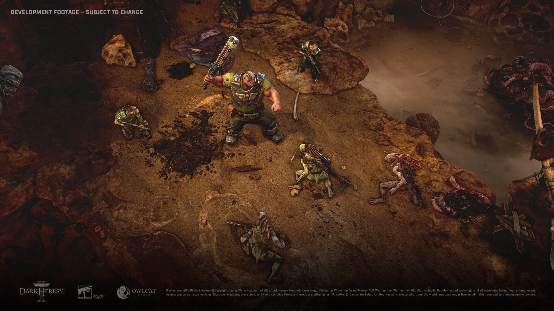 top down view of fight in 40k dark heresy