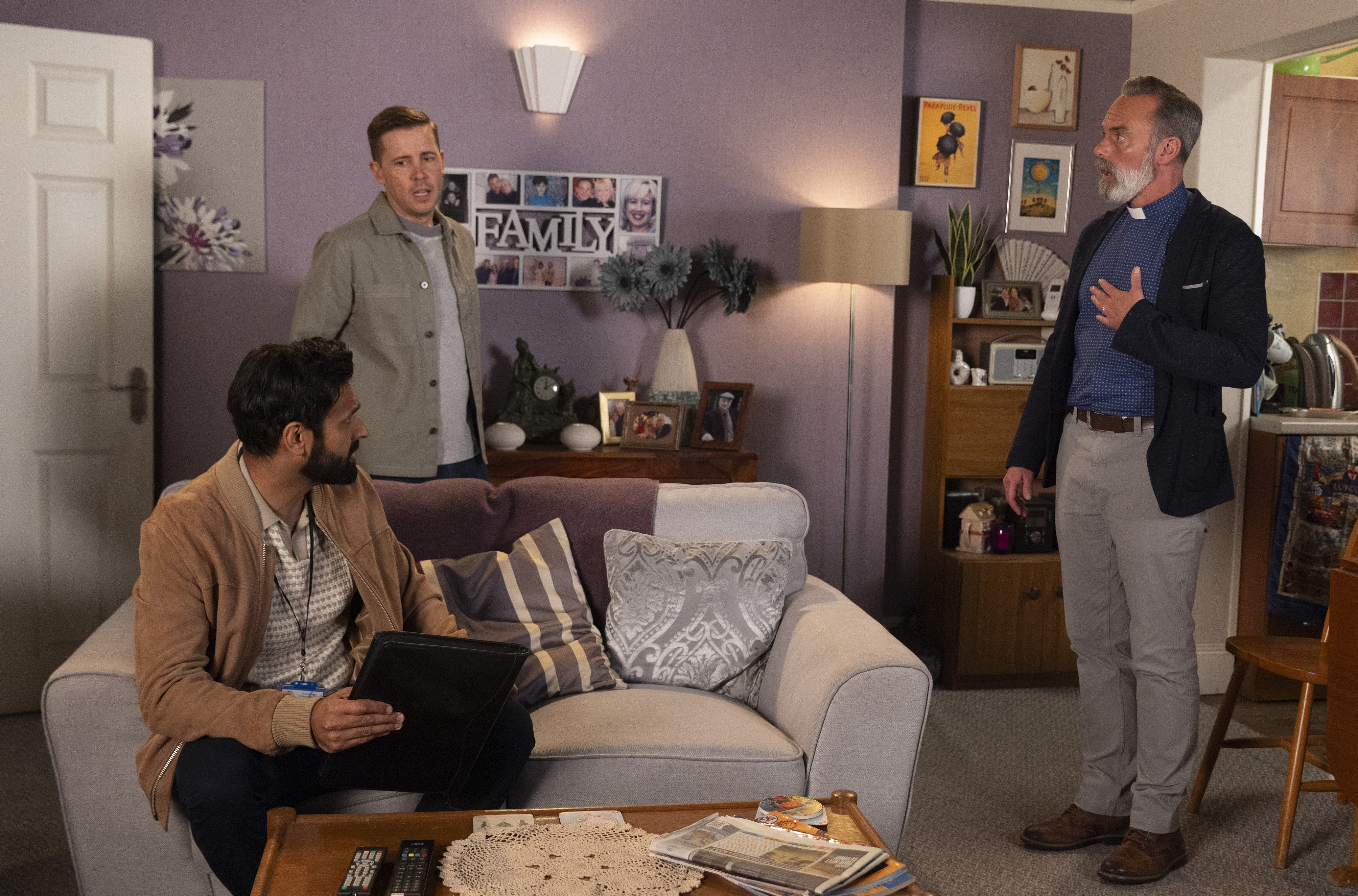 Todd, Billy and Theo face each other