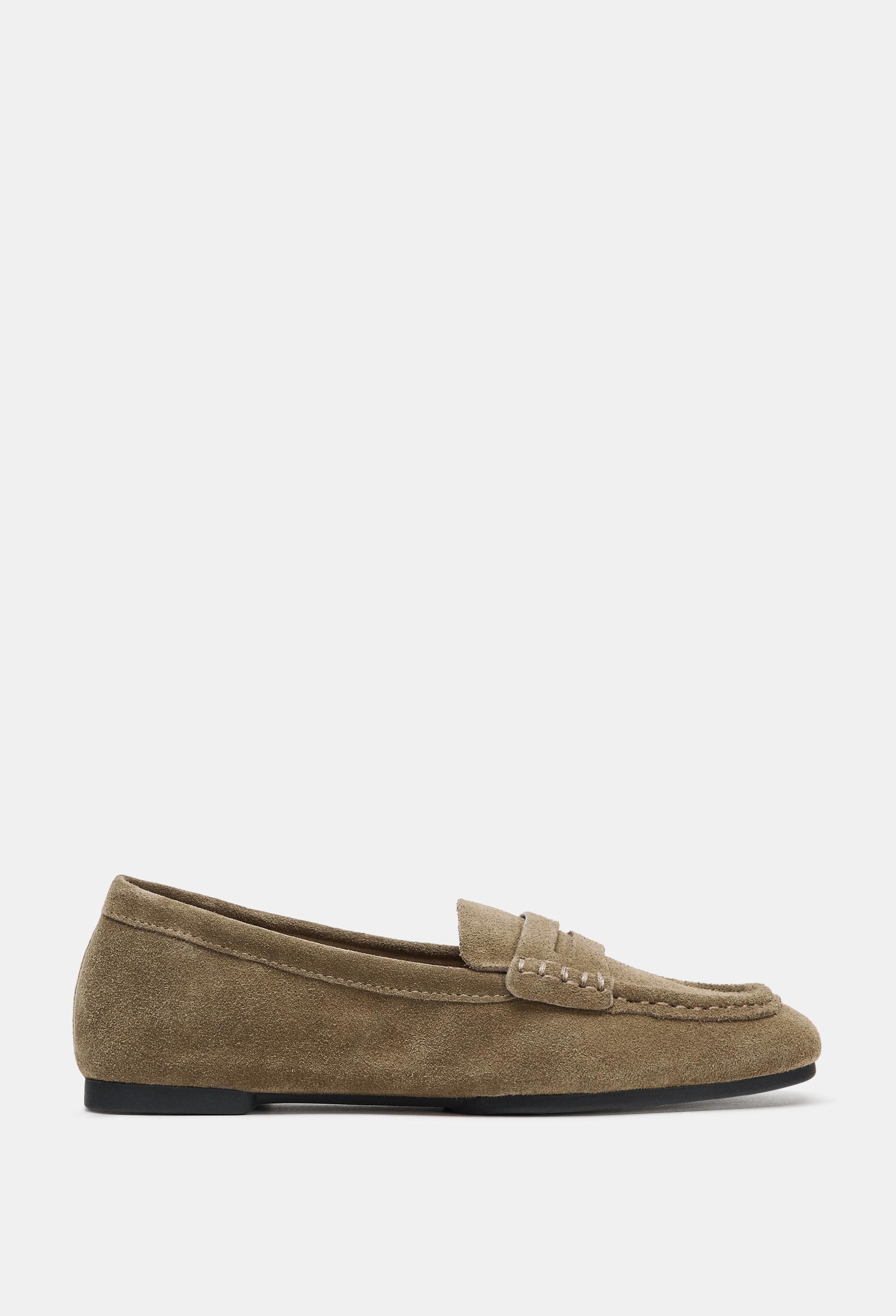 Split Suede Loafers