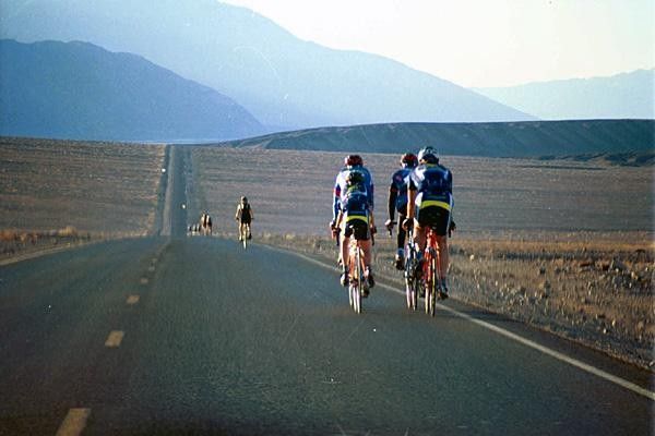 Strad rides Death Valley with George Hincapie