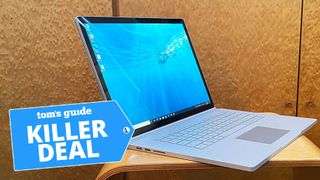 A photo of the Microsoft Surface Book 3 laptop on a table