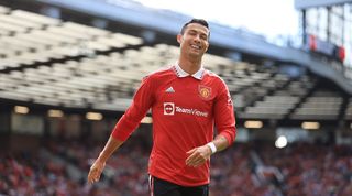 Cristiano Ronaldo in action for Manchester United against Rayo Vallecano.