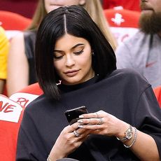 Kylie Jenner, basketball game, phone