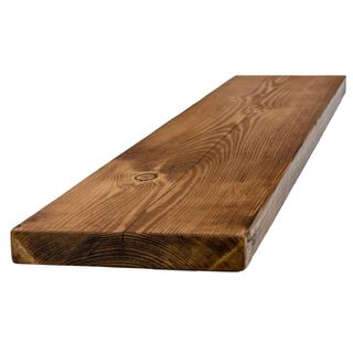 wooden board used as floating shelves