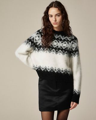 Brushed Cashmere Fair Isle Sweater