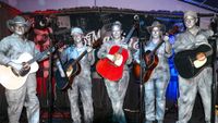 Models pose with new models at the launch party for Martin's revamped 16 Series line, September 15, 2026