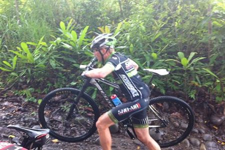 Alex Grant runs past