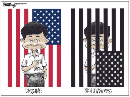 Political cartoon U.S. DACA immigration