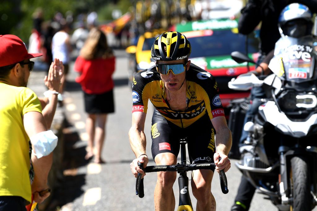 EL BARRACO SPAIN AUGUST 29 Steven Kruijswijk of Netherlands and Team Jumbo Visma competes in the breakaway during the 76th Tour of Spain 2021 Stage 15 a 1975km km stage from Navalmoral de la Mata to El Barraco lavuelta LaVuelta21 on August 29 2021 in El Barraco Spain Photo by Tim de WaeleGetty Images