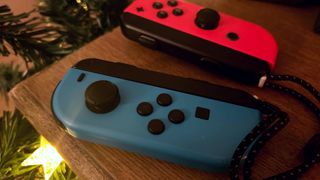 Joy-Cons with christmas lights