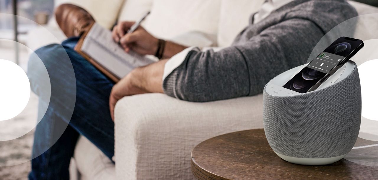 The Belkin Soundform Elite in a modern living room