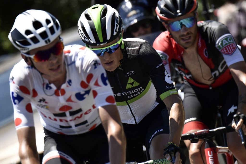 Warren Barguil (Sunweb) in the breakaway with Serge Pauwels (Dimension Data)