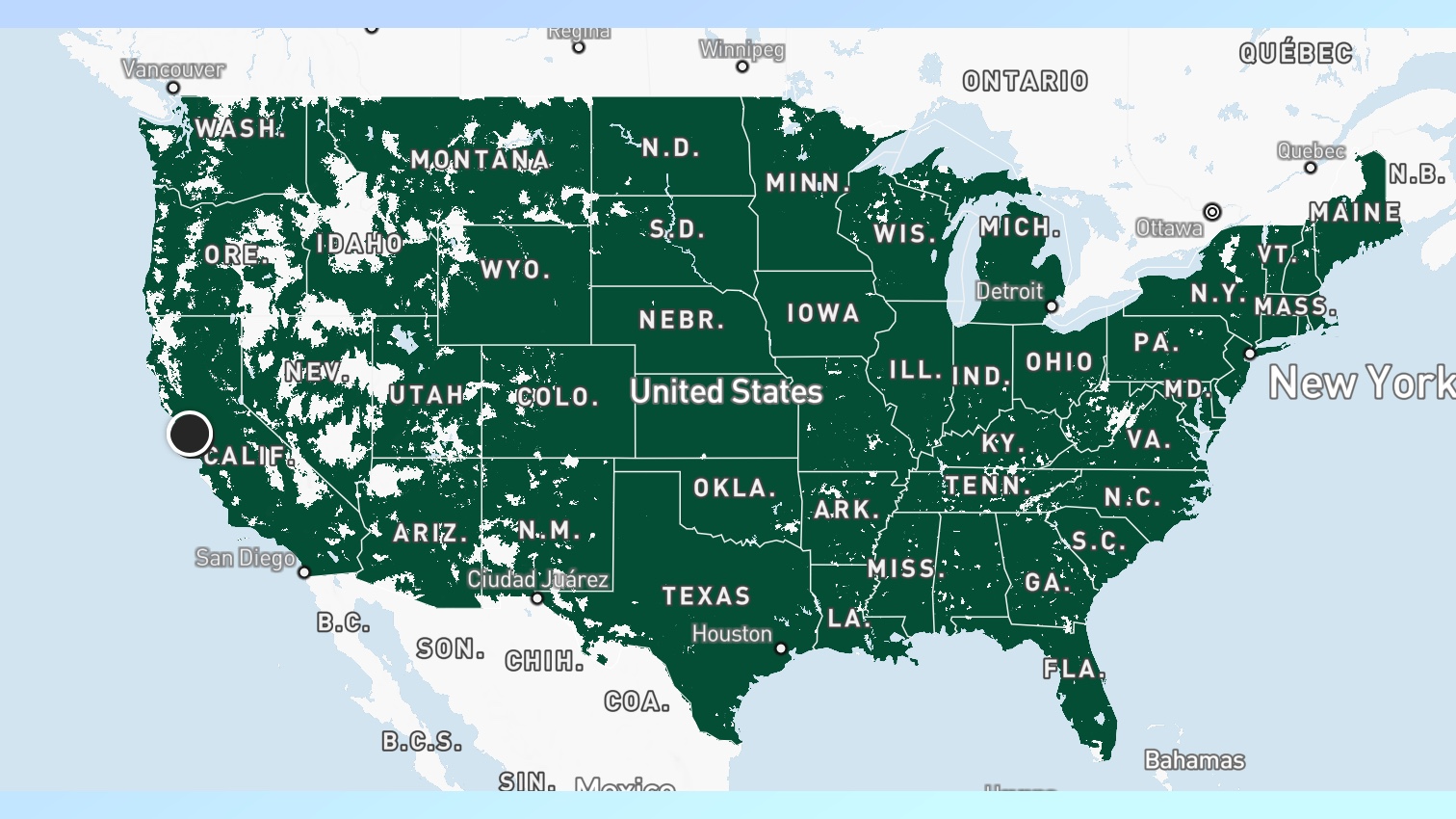 Mint Mobile coverage map as of september 2025