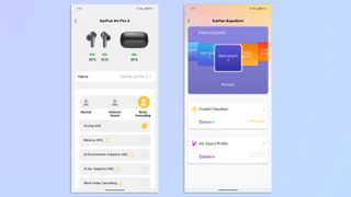 a screenshot from the EarFun app showing air pro 4 customization