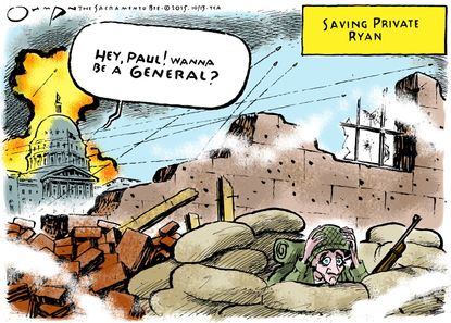 Political cartoon U.S. Paul Ryan Speaker Saving Private Ryan