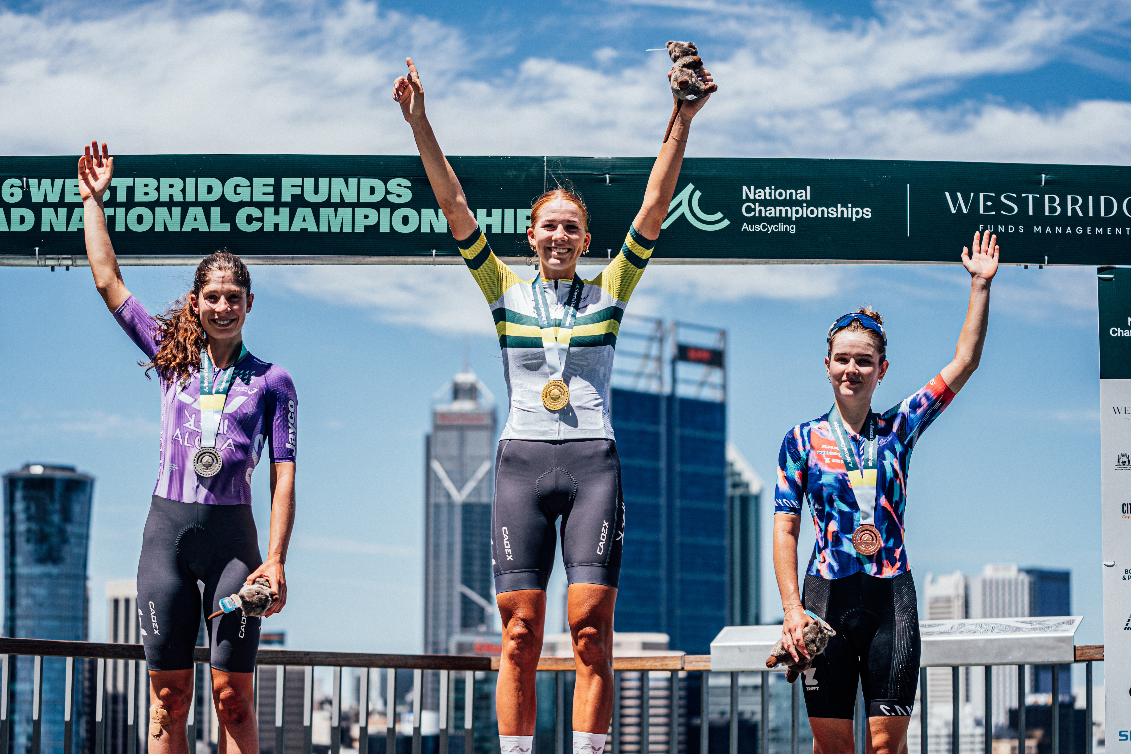 The podium at the Australian National Championships