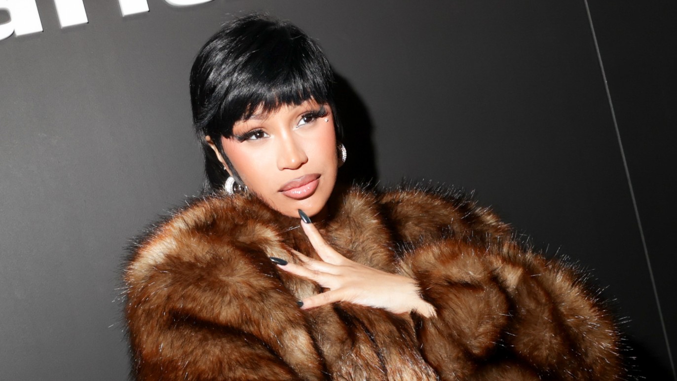 Cardi B at the Alexander Wang fashion show as part of Spring/Summer 2026 New York Fashion Week on September 12, 2025 in New York, New York.