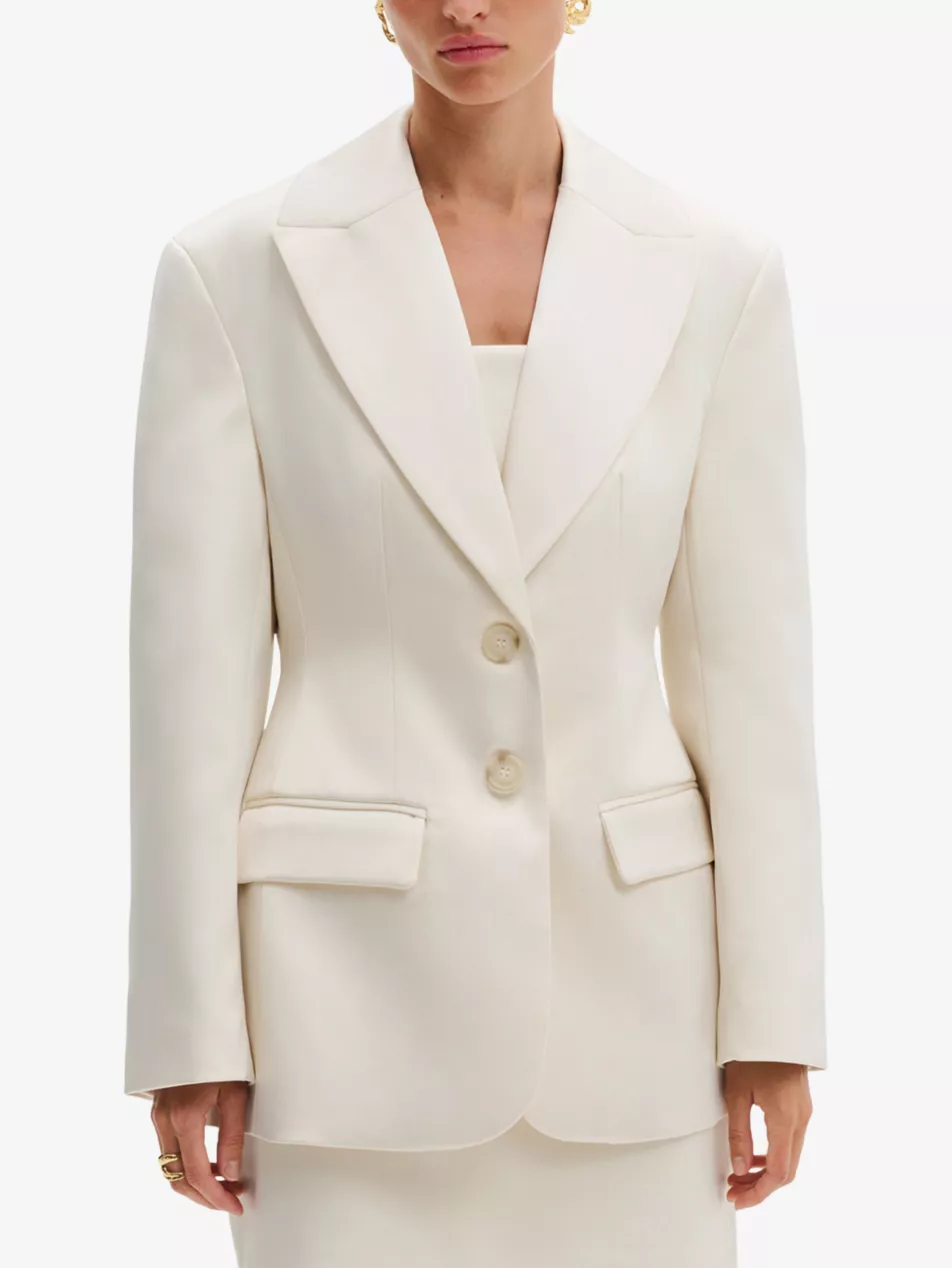 Ella Tailored Peplum Wool-Blend Blazer - Xs