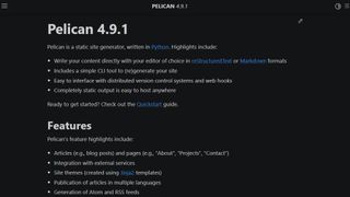 Pelican website screenshot.