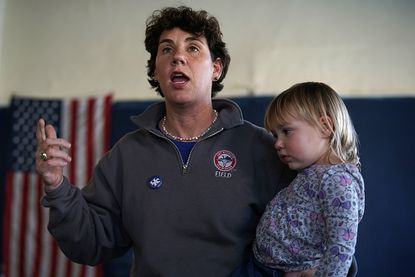 Kentucky Democratic House Candidate Amy McGrath during a run in 2018.