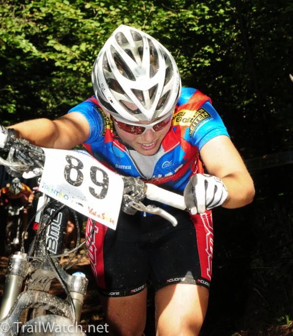 Corina Gantenbein (Fisher-BMC) found one of the climbs easier to walk