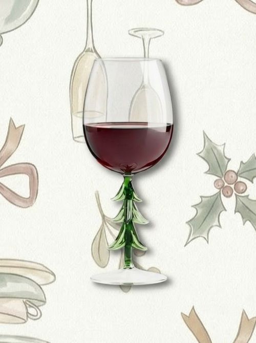 Hand-Blown Christmas Tree Icon 13.5-Oz. Wine Glass