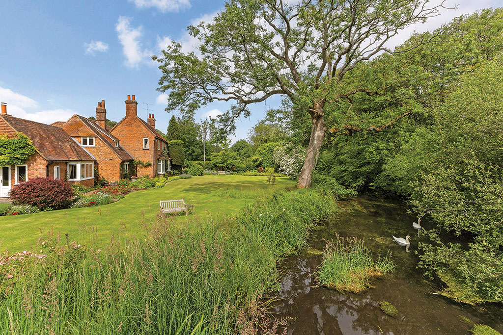 House for sale with fishing rights: The Ford, Greywell, Hook, Hampshire.