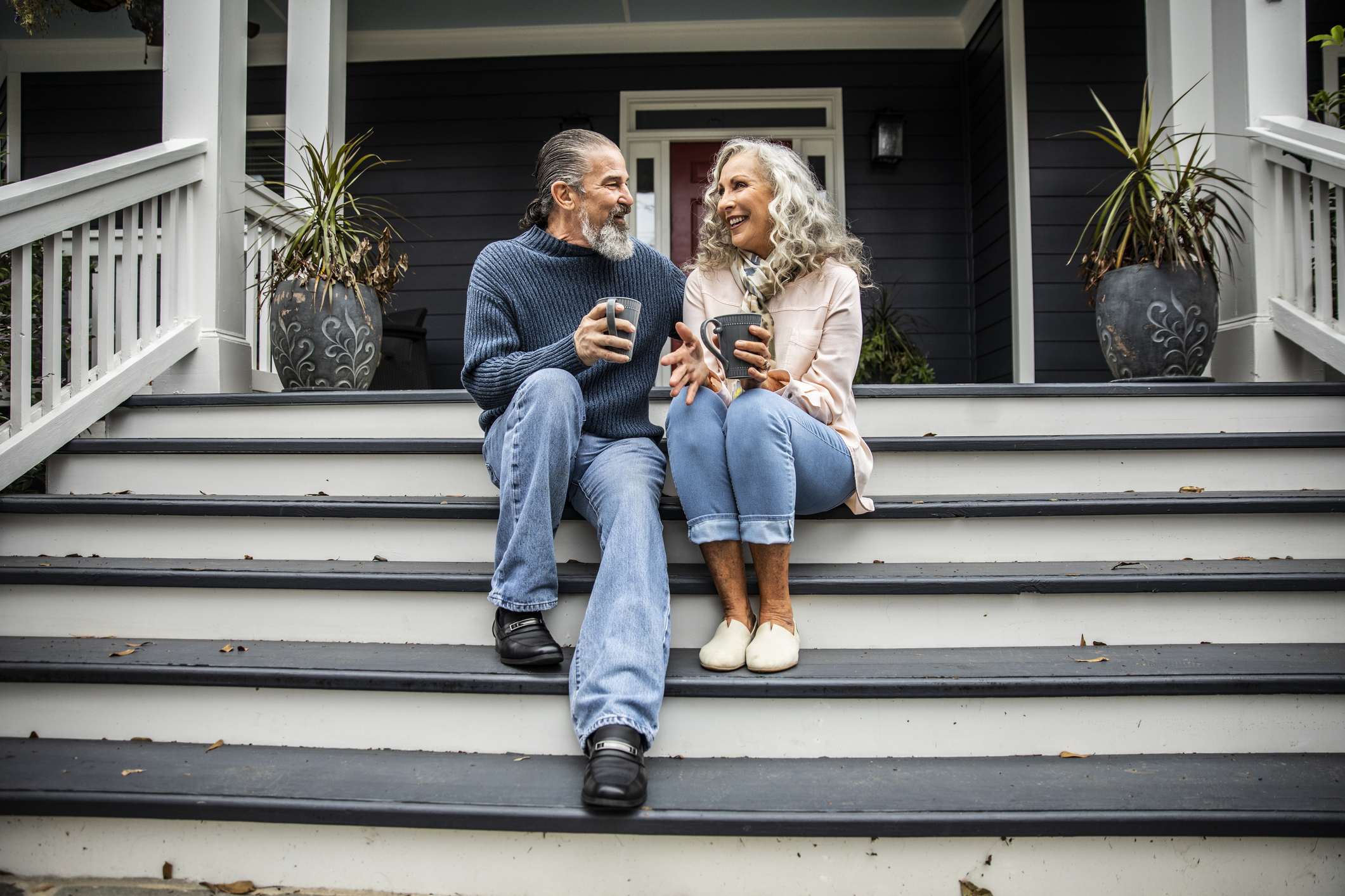 Happy couple on the porch 