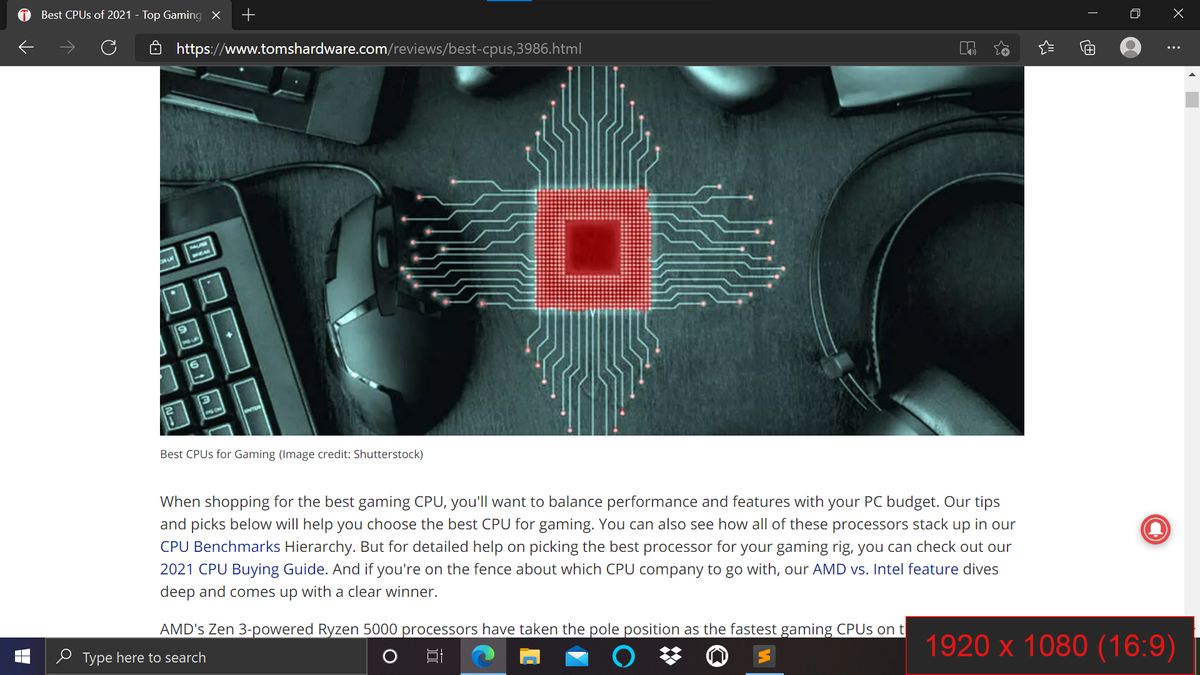 Tom's Hardware on a 16:9 display