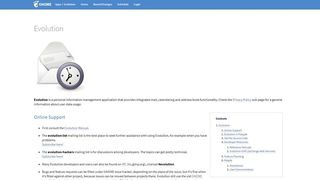 Evolution's online support page