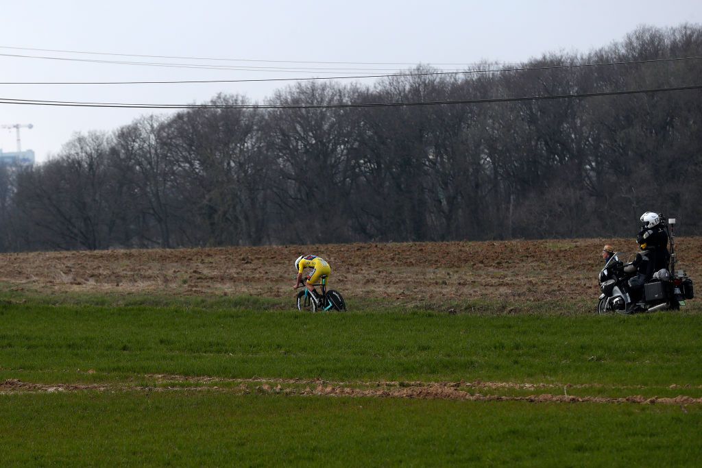 GIEN FRANCE MARCH 09 Michael Matthews of Australia and Team BikeExchange Yellow Leader Jersey during the 79th Paris Nice 2021 Stage 3 a 144km Individual Time Trial stage from Gien to Gien 147m ITT ParisNice on March 09 2021 in Gien France Photo by Bas CzerwinskiGetty Images