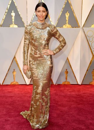 Jessica Biel attends the 89th Annual Academy Awards in California
