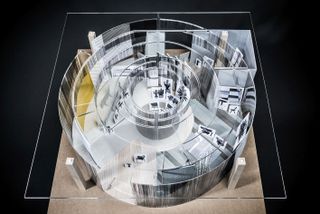 The German designer has realised a circular, maze-like concept in a 240 sq m area of the halls