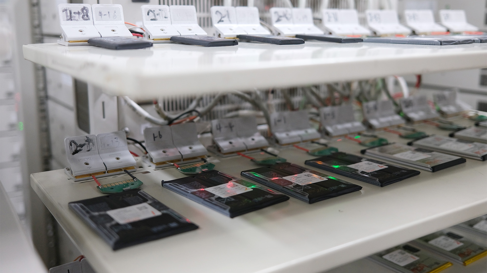 OnePlus batteries being tested in a durability lab