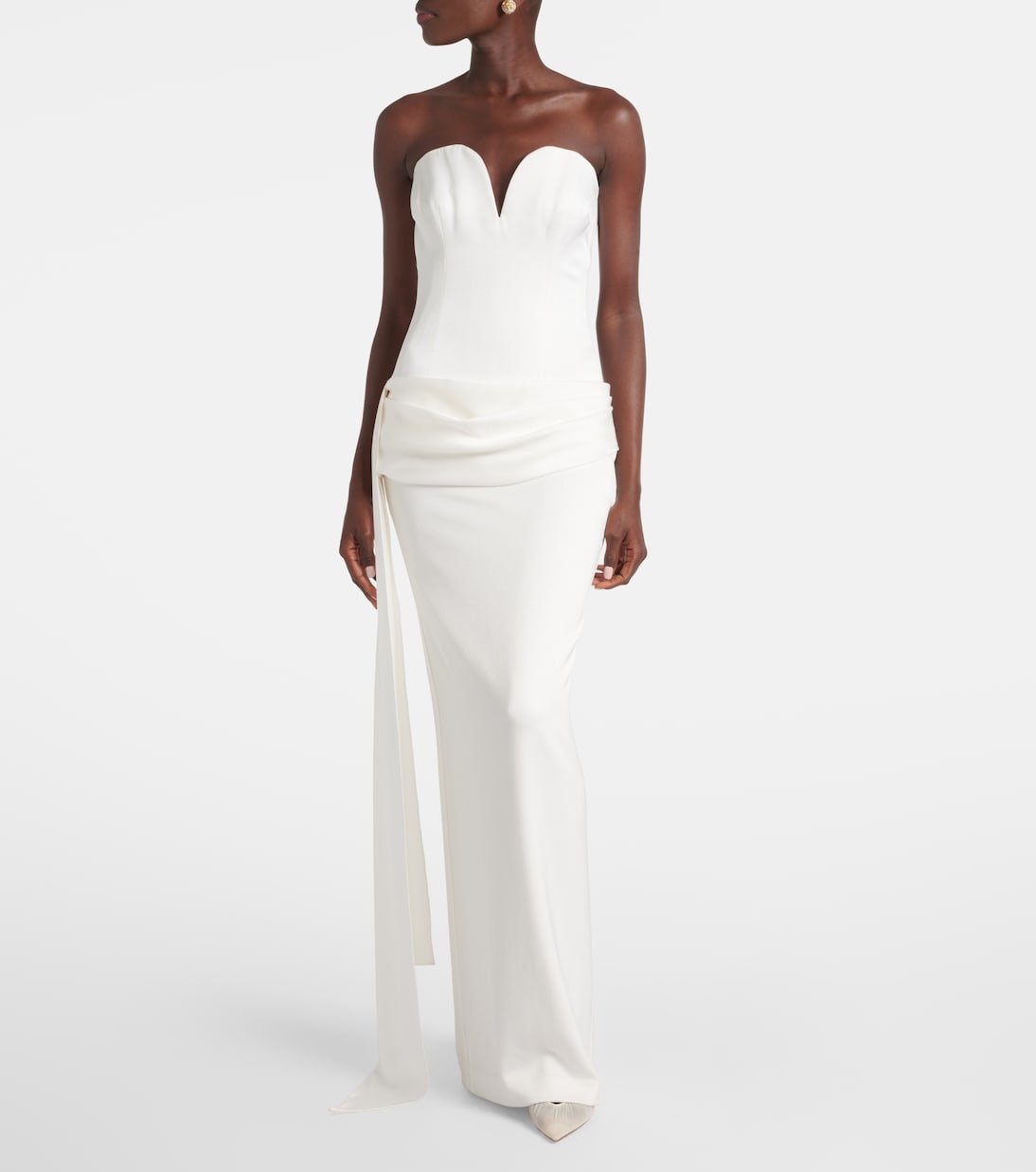 Bridal Draped Strapless Gown