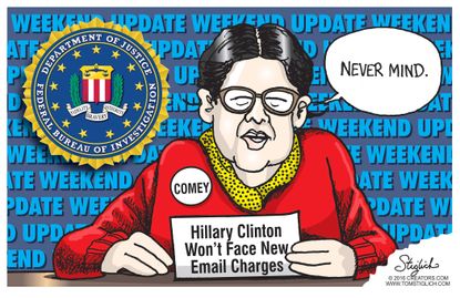 Political cartoon U.S. FBI James Comey flip flopping
