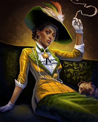 Our Brilliant Ruin; a female character dressed in Edwardian clothes