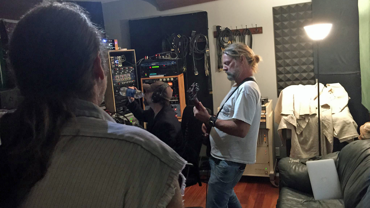 A picture of Pepper Keenan in the studio with Corrosion Of Conformity