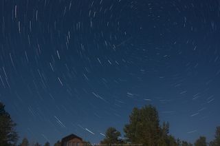 Photographer Chris Poldervaart caught this Perseid meteor and star trails over South Park, Colorado on August 13. 2011.