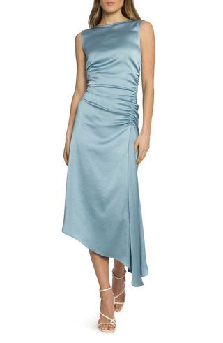 Finch Ruched Satin Midi Dress