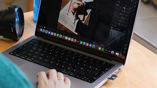 A creative uses a MacBook Pro