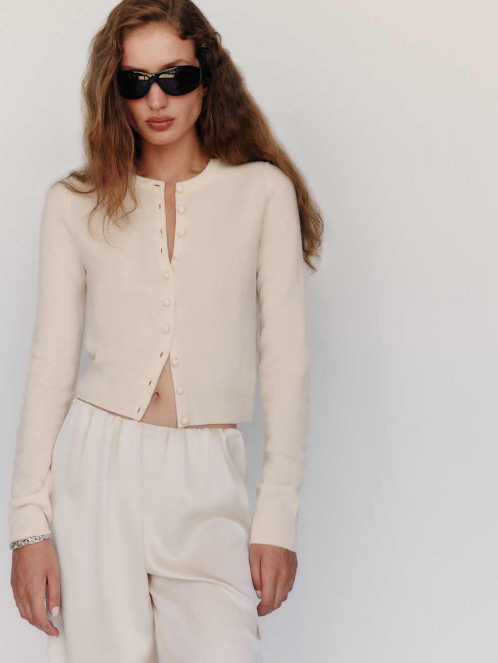 Caspia Cashmere Cropped Cardigan