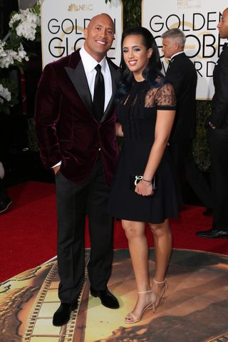 Dwayne 'The Rock' Johnson and Simone Johnson at the Golden Globes 2016